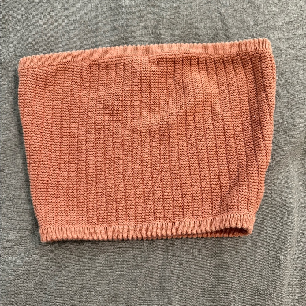 Rust Ribbed Knit Crop Top